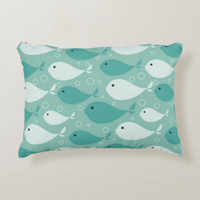 pattern with fish decorative cushion (Front)