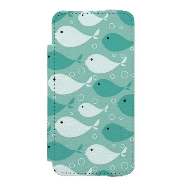 pattern with fish incipio iPhone wallet case (Folio Front)