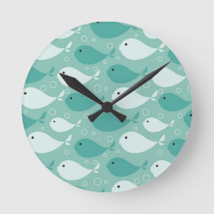 pattern with fish round clock