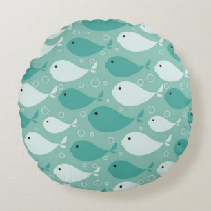 pattern with fish round cushion