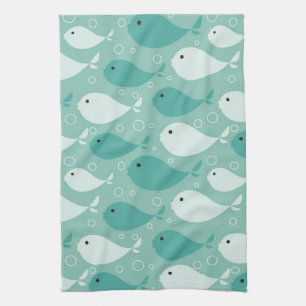 pattern with fish tea towel