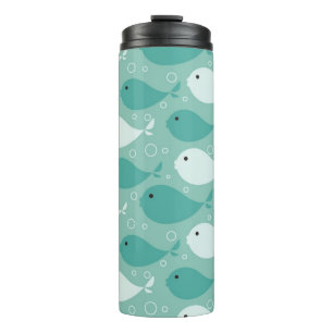 pattern with fish thermal tumbler