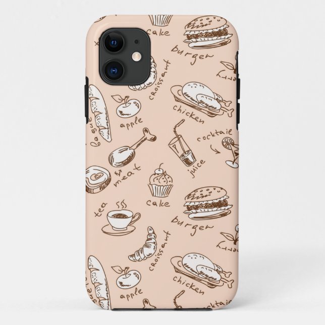 Pattern With Food Case-Mate iPhone Case (Back)