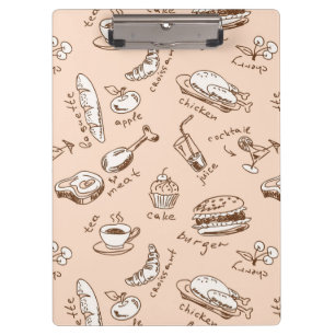 Pattern With Food Clipboard