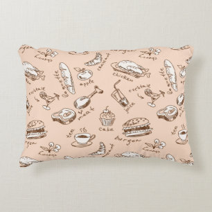 Pattern With Food Decorative Cushion