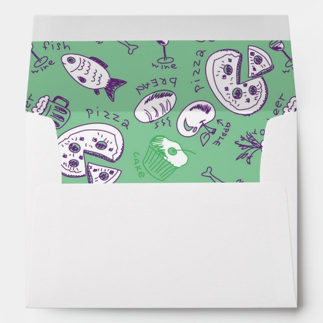 Pattern with Food Envelopes (Back (Bottom))