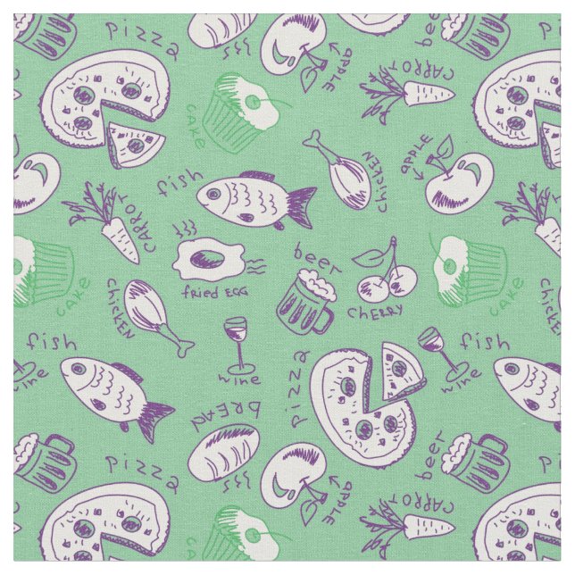 Pattern with Food Fabric (Close Up)