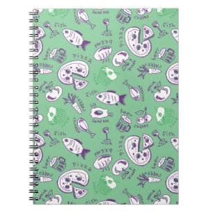 Pattern with Food Notebook