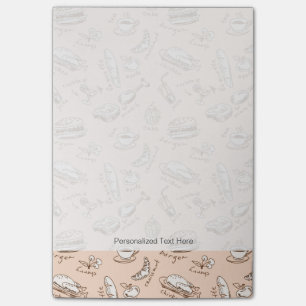 Pattern With Food Post-it Notes