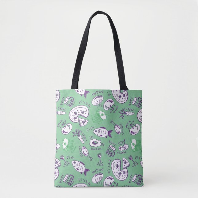 Pattern with Food Tote Bag (Front)