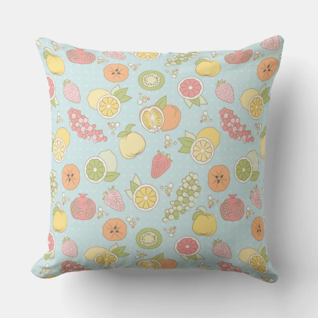 Pattern With Fruits And Berries Cushion (Front)