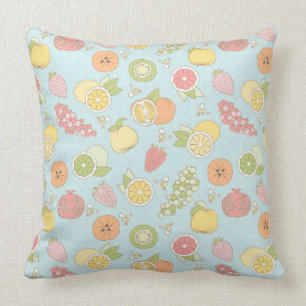 Pattern With Fruits And Berries Cushion