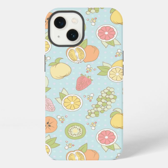 Pattern With Fruits And Berries iPhone Case (Back)