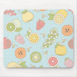 Pattern With Fruits And Berries Mouse Pad