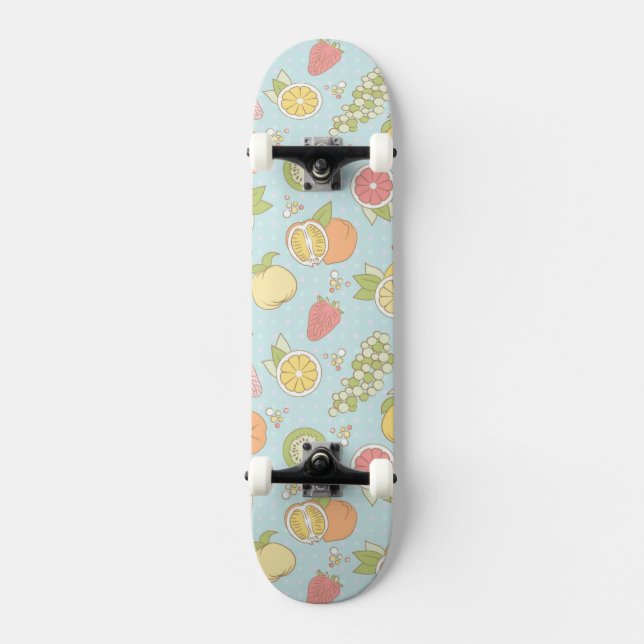Pattern With Fruits And Berries Skateboard (Front)