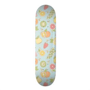 Pattern With Fruits And Berries Skateboard