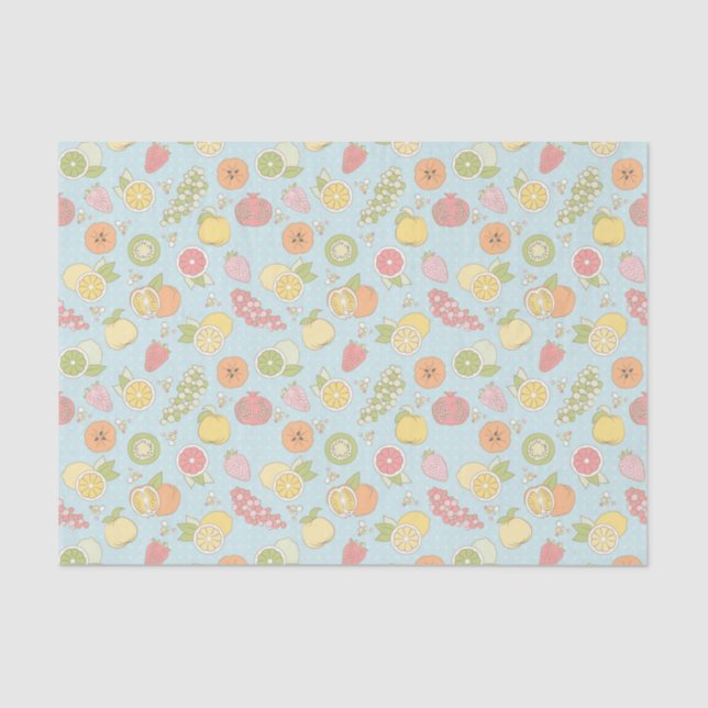 Pattern With Fruits And Berries Tissue Paper (Front)