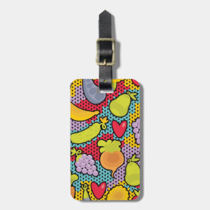 Pattern with fruits and vegetables luggage tag
