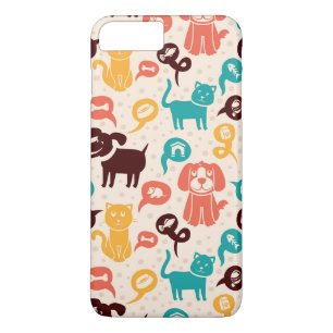 Pattern With Funny Cats And Dogs iPhone 8 Plus/7 Plus Case