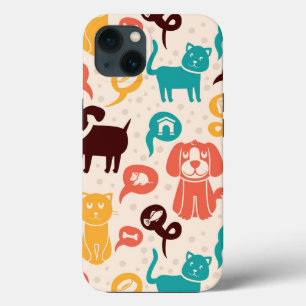 Pattern With Funny Cats And Dogs iPhone Case