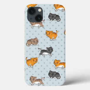 pattern with funny cats iPhone 13 case