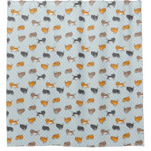 pattern with funny cats shower curtain