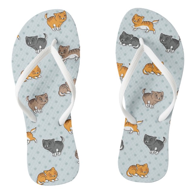 pattern with funny cats thongs (Footbed)