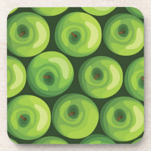 Pattern with Green Apples Coaster