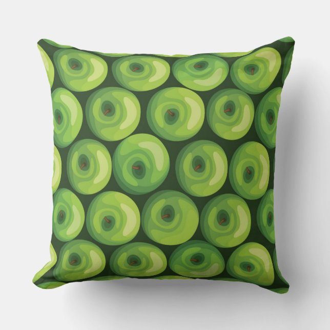 Pattern with Green Apples Cushion (Front)
