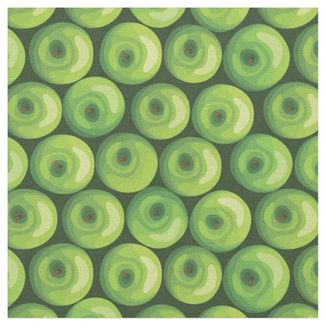 Pattern with Green Apples Fabric (Close Up)