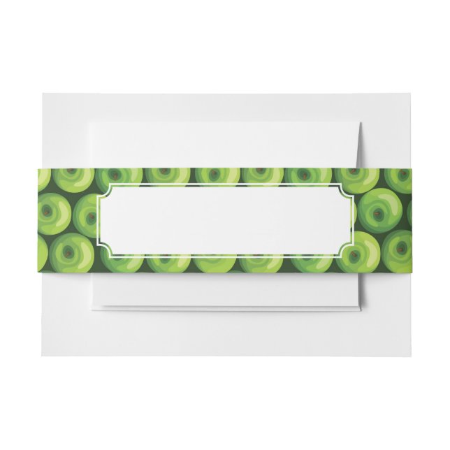 Pattern with Green Apples Invitation Belly Band (Front Example)