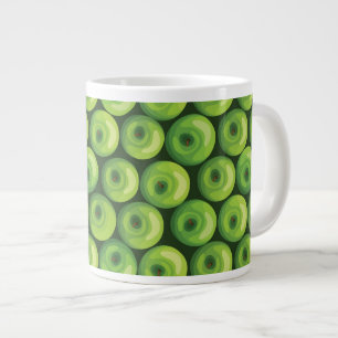 Pattern with Green Apples Large Coffee Mug