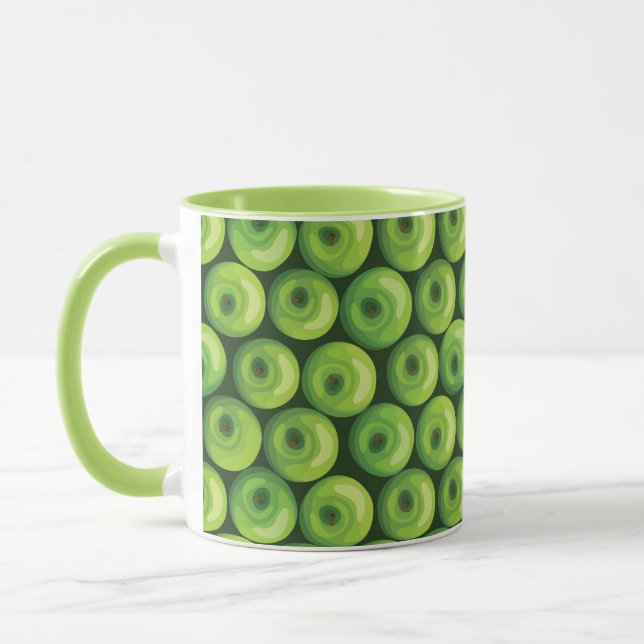 Pattern with Green Apples Mug (Left)