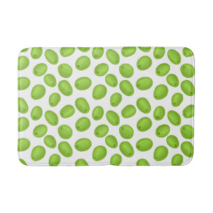 Pattern with green olives bath mat