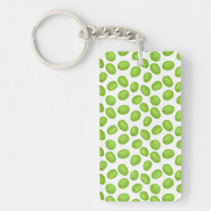 Pattern with  green olives key ring