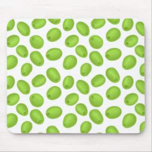 Pattern with  green olives mouse pad