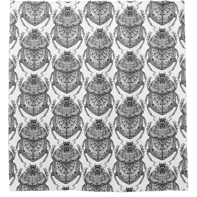 Pattern With Hand Doodle Shower Curtain (Front)