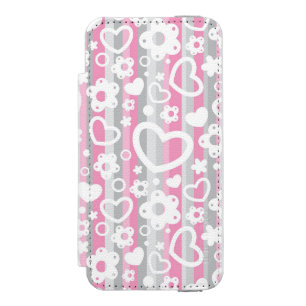 Pattern with Hearts and Flowers Incipio Watson™ iPhone 5 Wallet Case