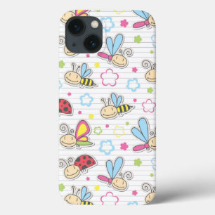 pattern with insects iPhone 13 case