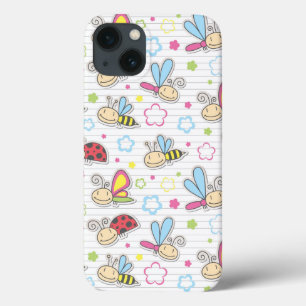 pattern with insects iPhone 13 case