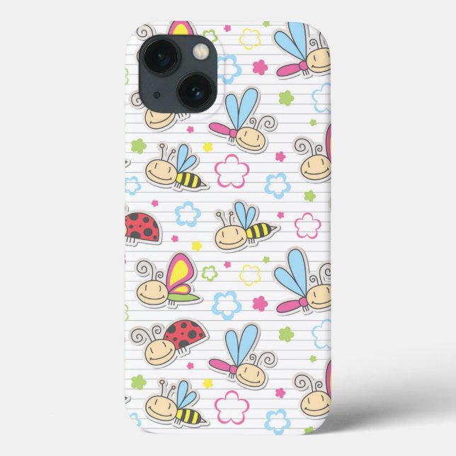 pattern with insects Case-Mate iPhone case (Back)