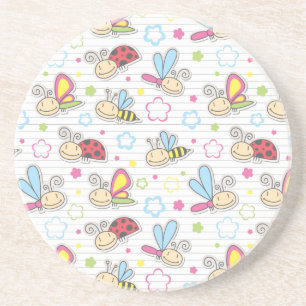 pattern with insects coaster