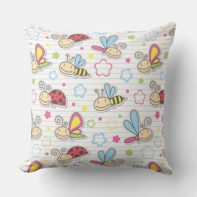 pattern with insects cushion (Front)