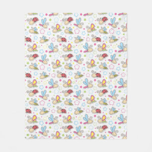 pattern with insects fleece blanket