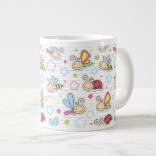 pattern with insects large coffee mug