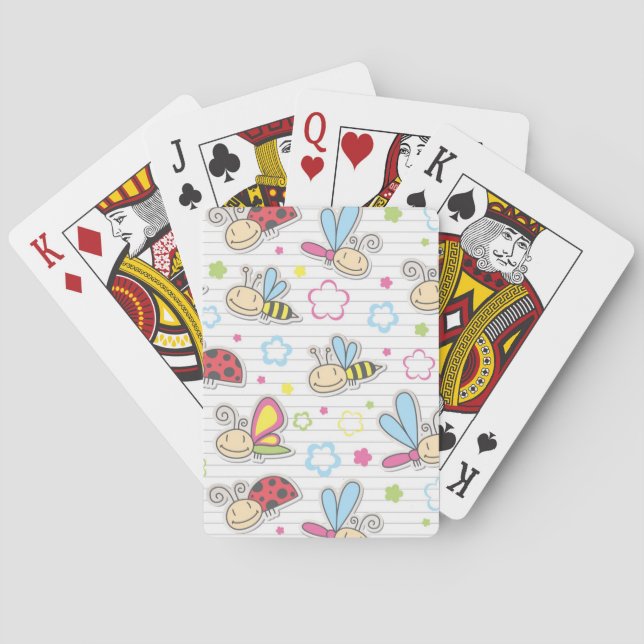 pattern with insects playing cards (Back)