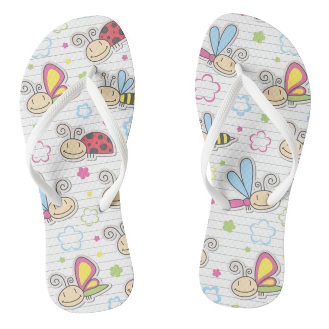 pattern with insects thongs (Footbed)