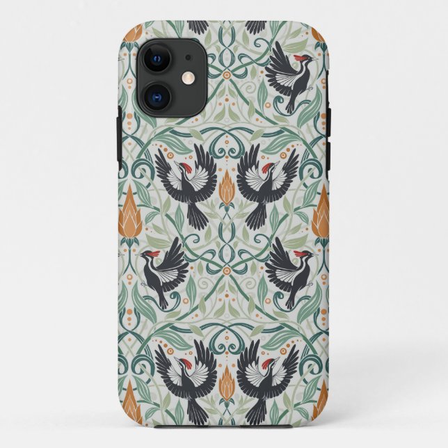 Pattern with Ivory-billed woodpeckers Case-Mate iPhone Case (Back)