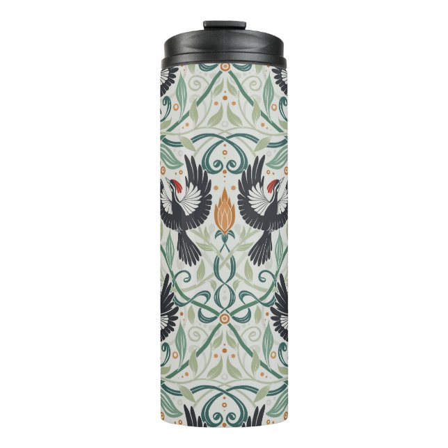 Pattern with Ivory-billed woodpeckers Thermal Tumbler (Front)