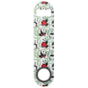 pattern with lovely pandas with hearts